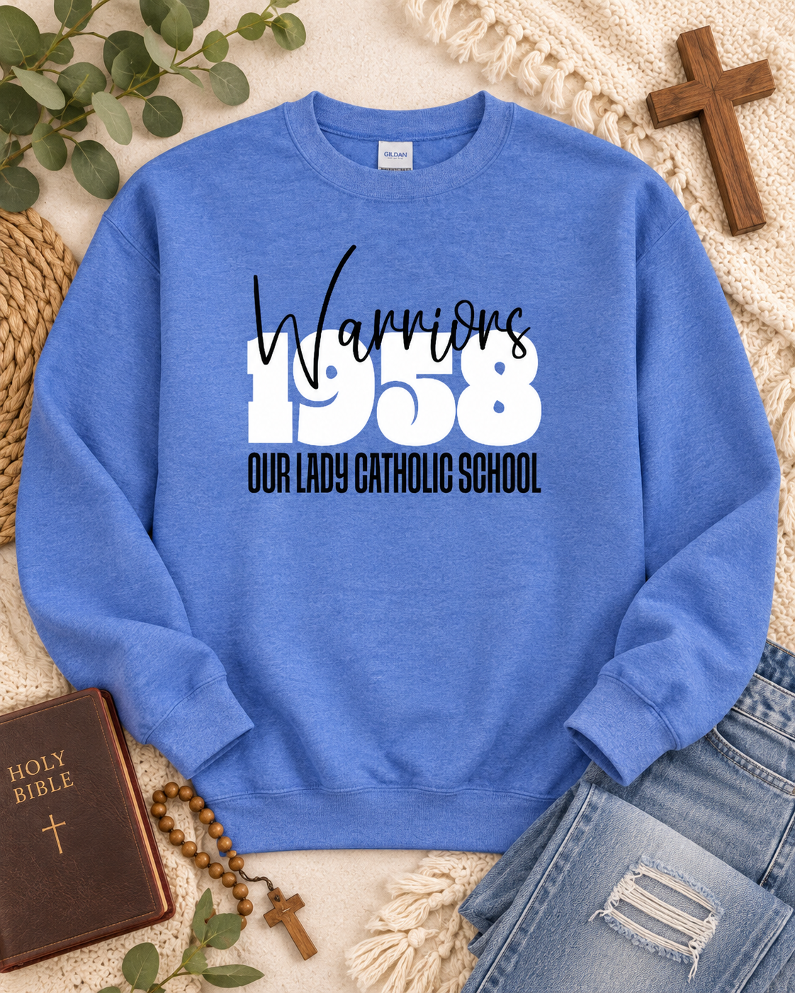 Blocked Script Warriors Sweatshirt